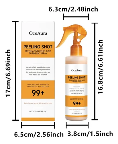 Spray Peeling Oceaura Ácido Kójico Cúrcuma 100 Ml Todo Tipo De Piel Día/noche