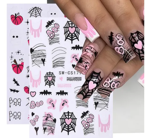 Pegatinas De Uñas Stzpronail Ghost Halloween, 12 Unidades, P