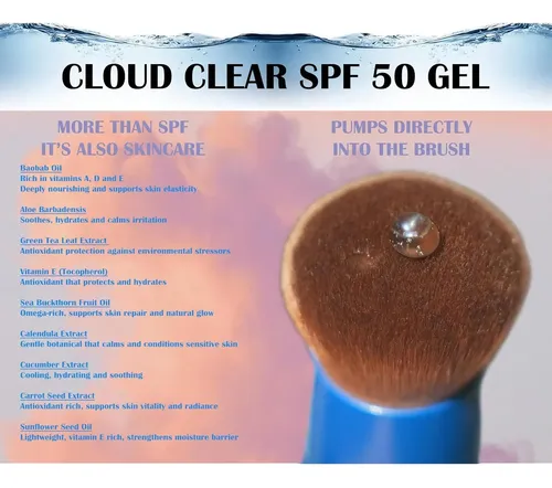 Protector Solar Facial Cloud Spf50 Con Brocha En Gel