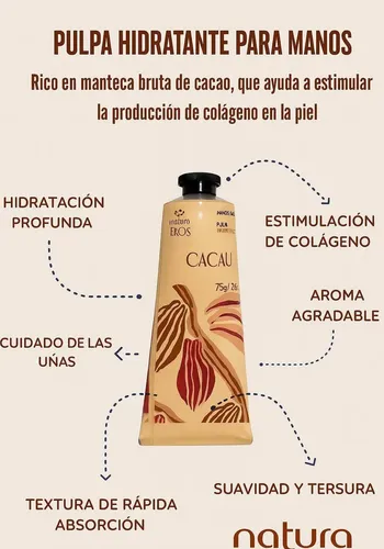 Crema Manos Pulpa Nutritiva Natura Ekos Cacao Pomo 75gr