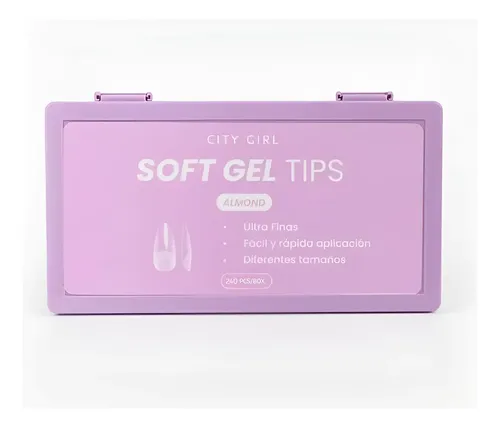 Tips Soft Gel Caja X240 Pcs Almendra City Girl