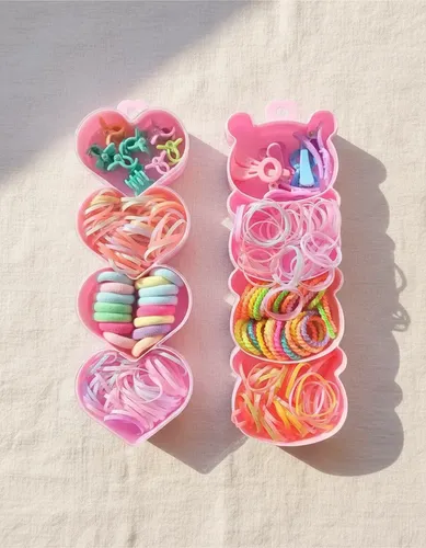 Set Box Infantil Con Colitas Y Hebillas De Pelo Para Nenas