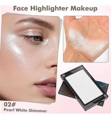 Iluminador Compacto Anwuozu 02 Pearl White Shimmer