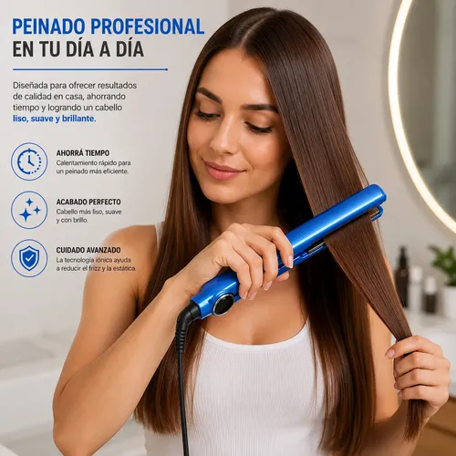 Plancha De Pelo Iónica Con Regulación De Temperatura Led 450
