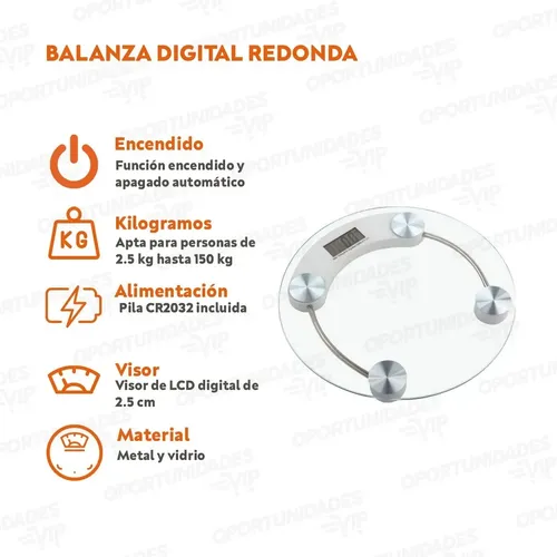 Balanza Personal De Baño De Vidrio, Lcd Digital Hasta 180 Kg