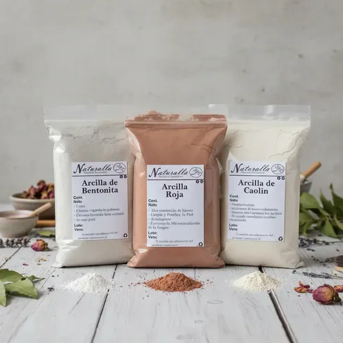 Oferta!! Combo Arcillas Caolin, Roja Y Bentonita 1kgr C/u