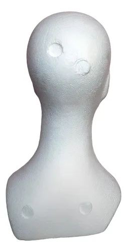 Cabeza Maniqui Telgopor Mujer Cuello Torzo Peluca Soporte
