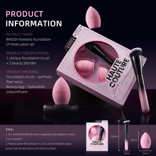 Set De Brochas De Maquillaje Baigish Flat Top Kabuki Con 2 E