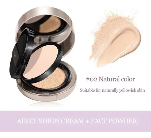 Base Cushion 2 En 1 Crema+polvo Compacto Sellador 02
