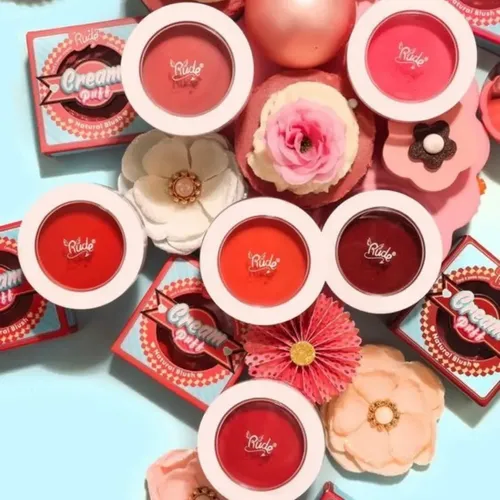Rubor En Crema Rude Cosmetics Cream Puff Tono Red Velvet Vegano