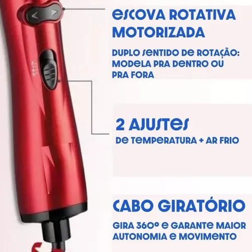 Cepillo Secador Giratorio 3 En 1 1200 W Bivolt