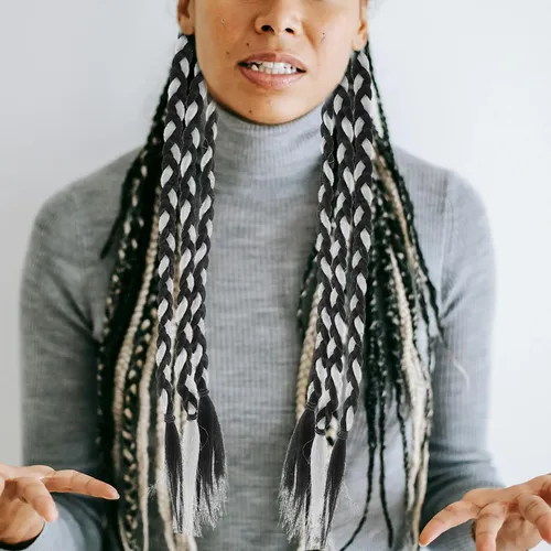 Extensión De Coleta Larga Con Liga De Cabello, Liso