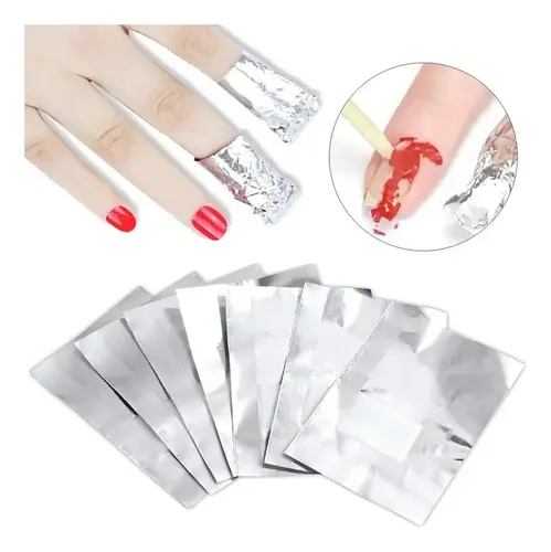 Papel Removedor Esmalte Permanente Aluminio X100 Unidades
