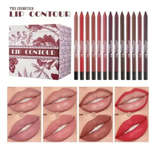 Delineador Labial Cremoso Lip Contour Tei Waterproof Color Tono 12