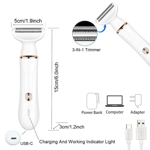 4 In 1 Women’s Epilator – Electric Intimate Area Tool