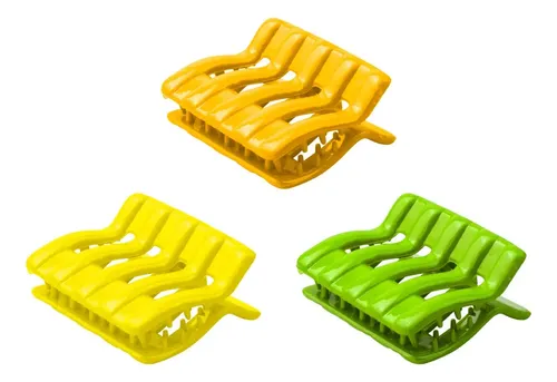Broches De Pelo Rayados Con Dientes Varios Colores Bag X12 U