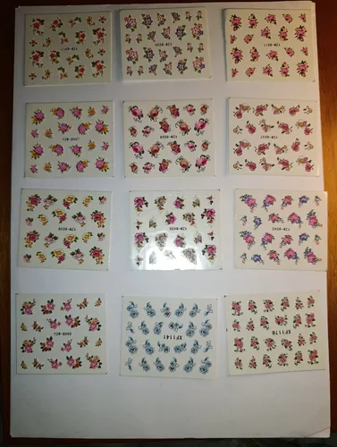 48 Stickers Al Agua Para Uñas+ Strass Para Deco De Uñas