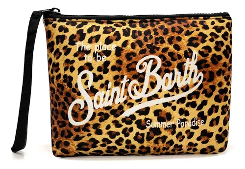 A Bolsa De Maquillaje Con Estampado De Leopardo Dorado Hz231pcs Leopard Print