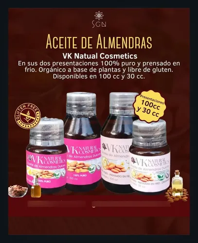 Aceite De Almendras Dulces Puro Vk Natural Cosmetics 30cc