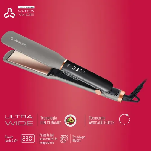Planchita De Pelo Ultracomb Ap-4426 Ion Ceramic 230c