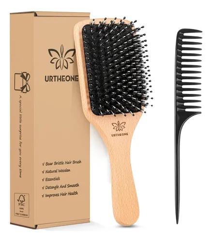 Cepillo De Pelo Urtheone Boar Bristle Paddle Paddle Para Tod