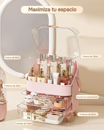 Organizador De Maquillaje Cosméticos Con Tapa Y Cajón Grande