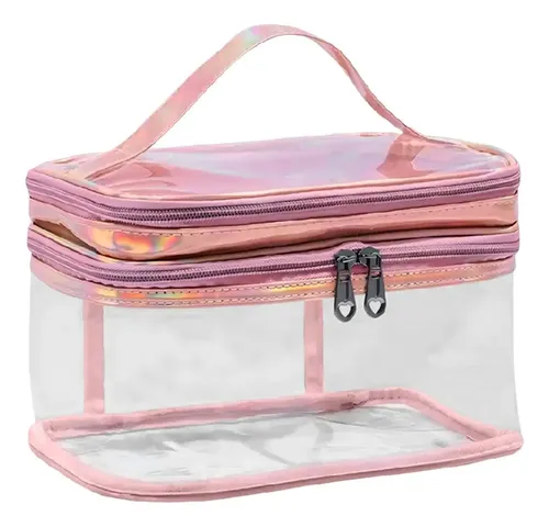 Neceser Maquillaje Doble Piso Transparente P2109