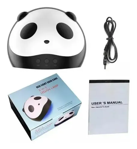 Cabina Led Secador De Uñas Panda 3 En 1 Led/uv Cuo Tas Color Blanco c/ negro