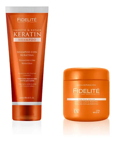 Kit Fidelité Keratina Shampoo 250ml + Máscara Capilar 250grs