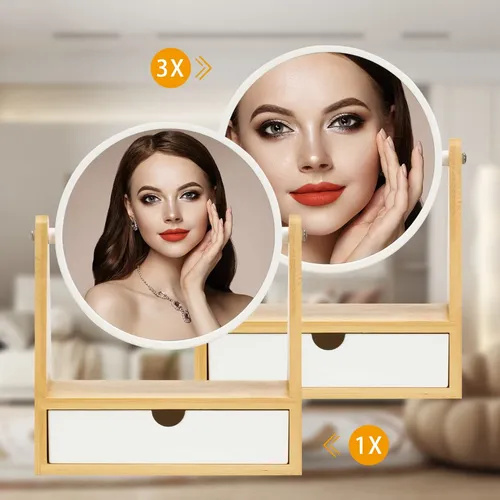 Espejo De Maquillaje Yeake Vanity Con Aumento 1x/3x Y Soport