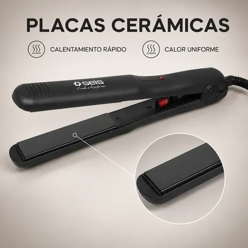 Planchita De Pelo Seis Profesional Alisadora Negra