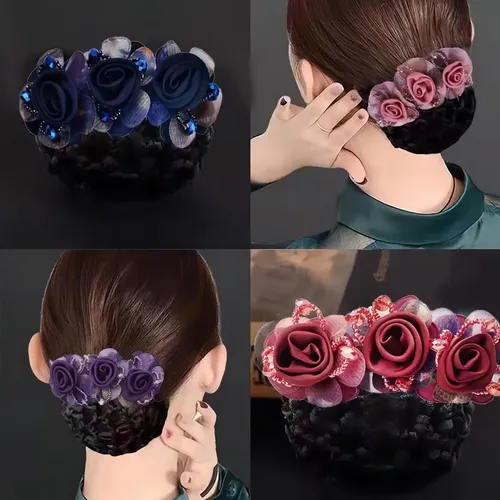 Pinza De Malla Para El Pelo, Con Forma De Redecilla, 4 Unida
