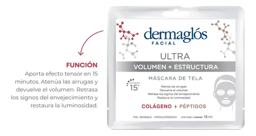 Mascarilla Facia Tela Dermaglos Ultra Volumen + Estructura