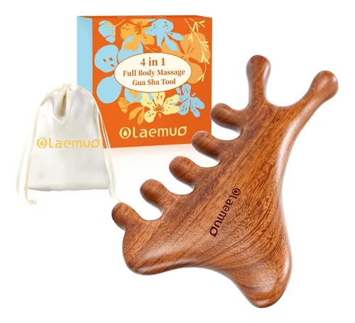 Masajeador Gua Sha 4 En 1 Rostro Y Cuerpo Rustico