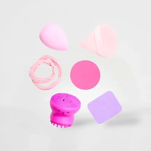 Set De Esponjas Para Maquillaje X4 + Colitas + Exfoliante ! Surtidos