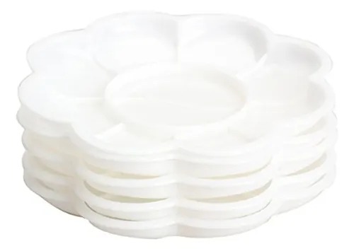Paleta De Plástico Para Decoración De Uñas, 20 Unidades Blanco