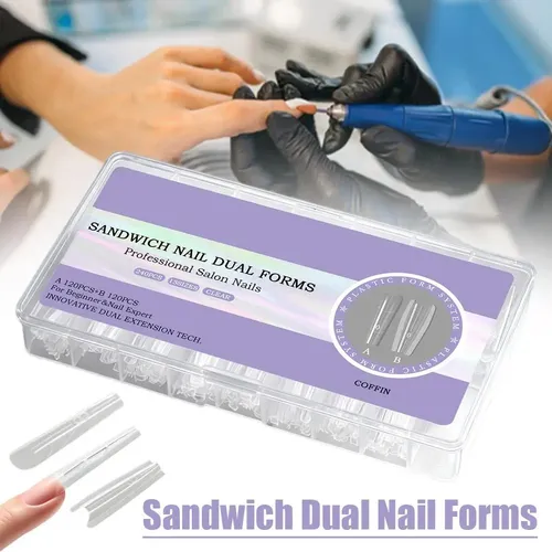 Gs Molde De Uñas De Doble Cara, Extensión Sin Papel, Abs