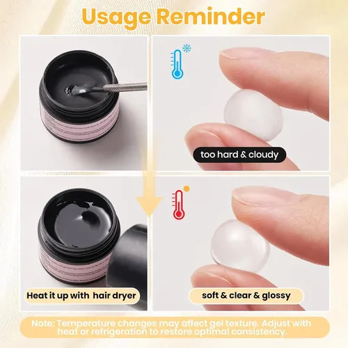 Kit Gel Uñas Transparente 3d Moldes Y Pincel Diy