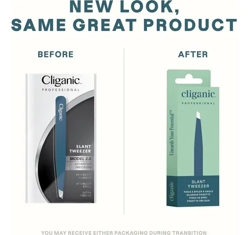 Pinzas De Cejas Cliganic Punta Inclinada Acero Inoxidable