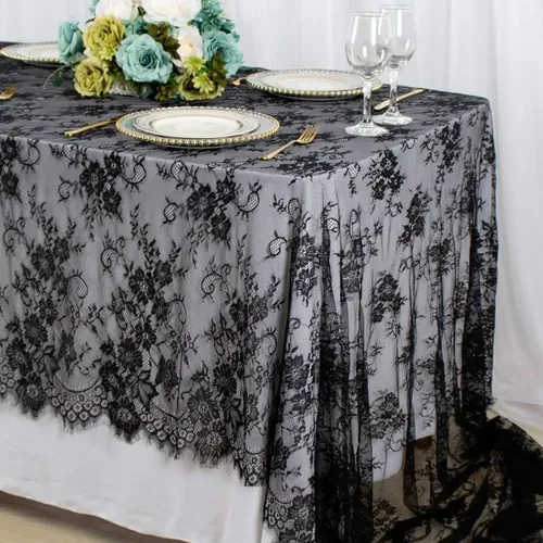 Tela De Encaje Para Pestañas, Floral Negro Y Blanco