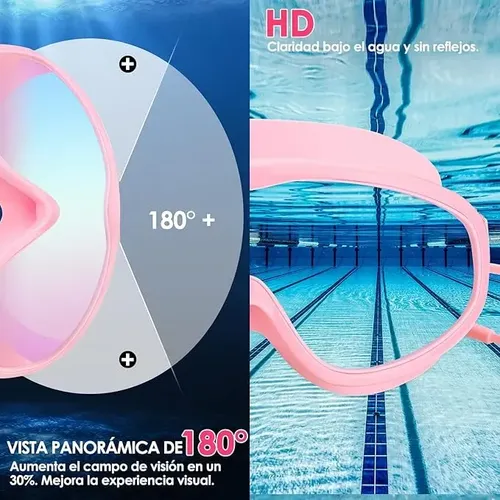 Kit 5en1 Googles Natacion Y Gorro De Baño Para Niños Y Niñas