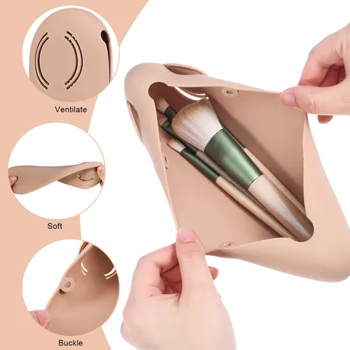 2 Fundas De Viaje Para Brochas De Maquillaje, Bolsas De Sili