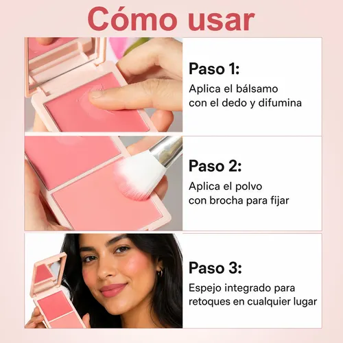Paleta Rubor Crema Y Polvo 8.5g Para Rostro