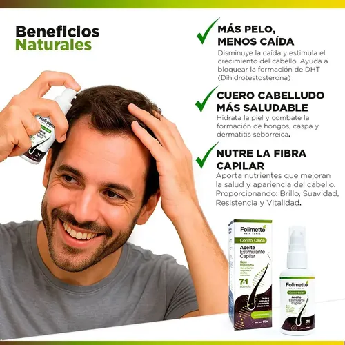 Aceite Capilar Dht Blocker Alopecia Caída Cabello Fino Debil