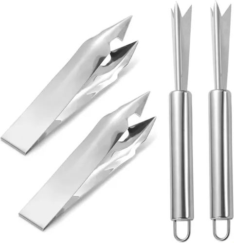 Set De 4 Removedor De Ojos De Piña En Acero Inoxidable