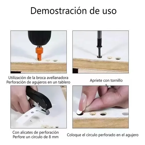 Pinzas Perforadoras For Carpintería De 8 Mm Con Broca C Ek