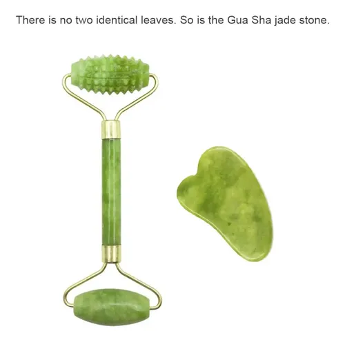 Masajeador Facial Jade Roller & Gua Sha Generic Verde