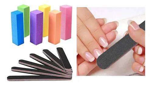 12x Uñas De Bloque Amortiguador Para Manicura Puntas