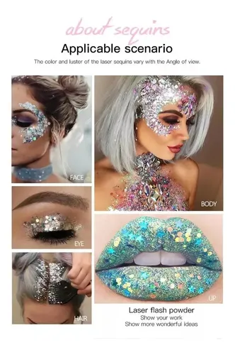 X1 Sombra Brillo Glitter Gel Festival Para Corporal Facial