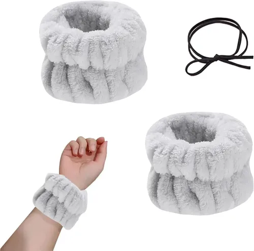 2 Pulseras De Microfibra Para Lavar La Cara Y 1 Cinta Para E